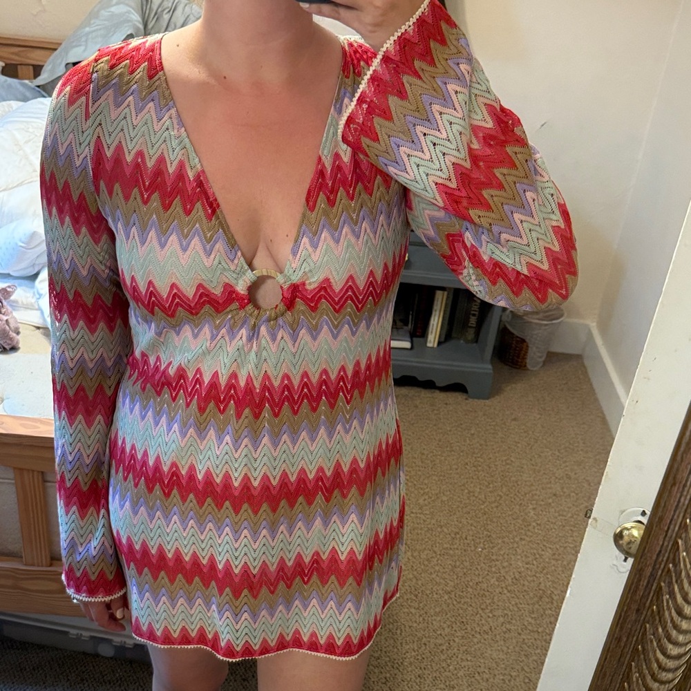 Show Me Your Mumu Chevron Ring Detail Romper – Size XL